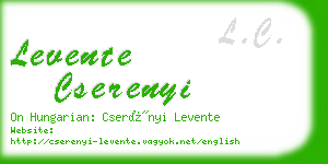 levente cserenyi business card